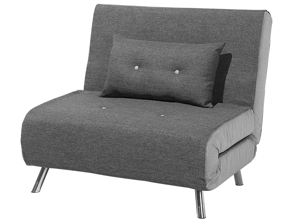 Single Sofa Bed Velvet Dark Grey Faelis