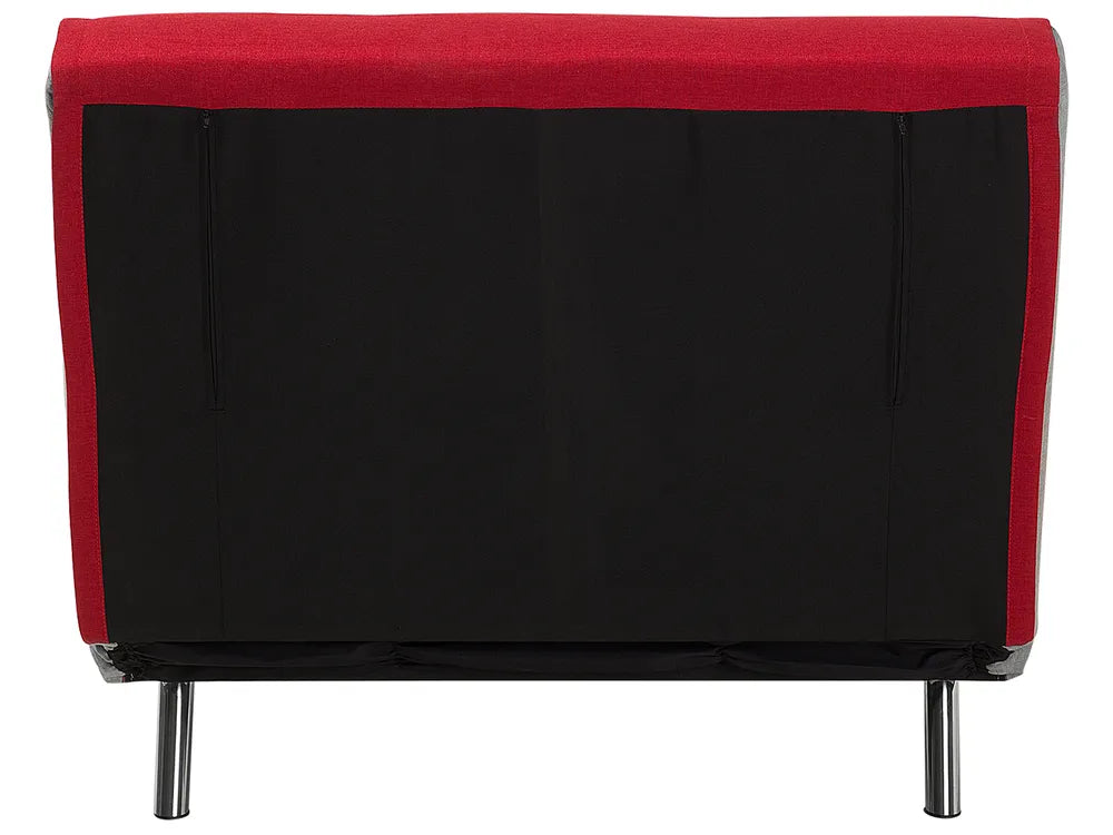 Single Sofa Bed Velvet Red Faelis