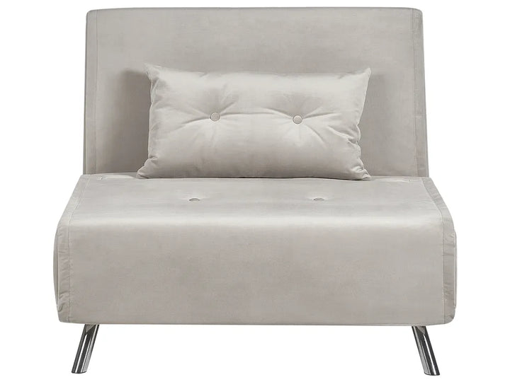 Single Sofa Bed Velvet Light Grey Faelis