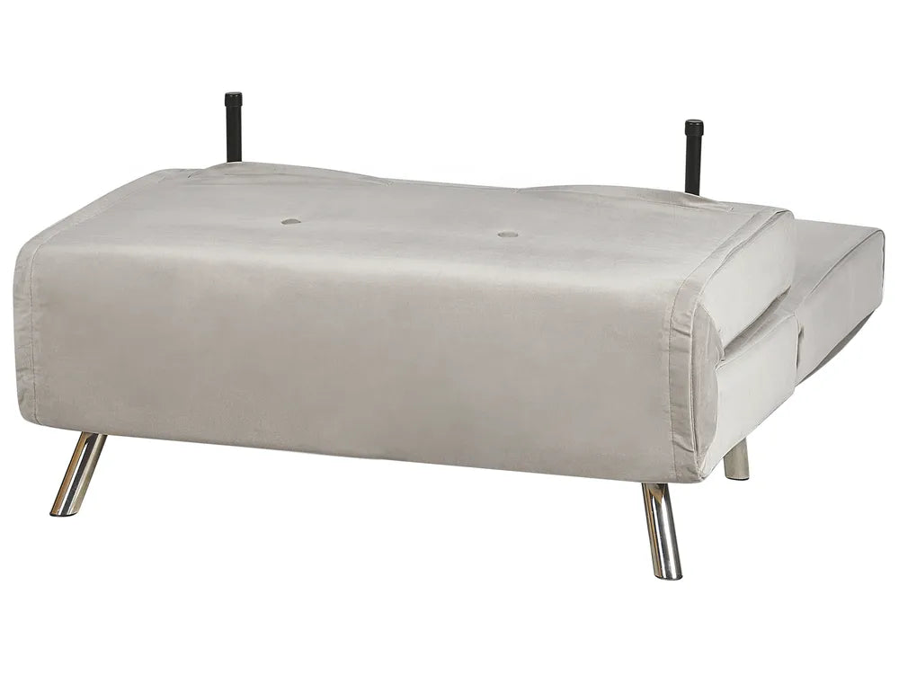 Single Sofa Bed Velvet Light Grey Faelis
