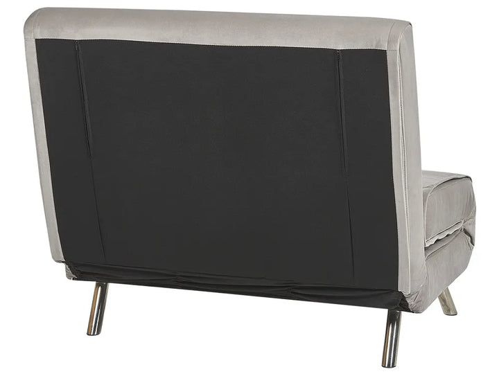 Single Sofa Bed Velvet Light Grey Faelis