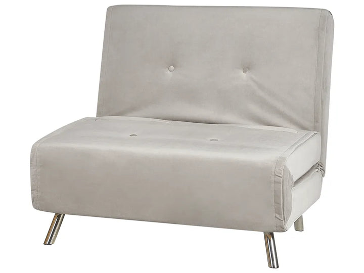 Single Sofa Bed Velvet Light Grey Faelis