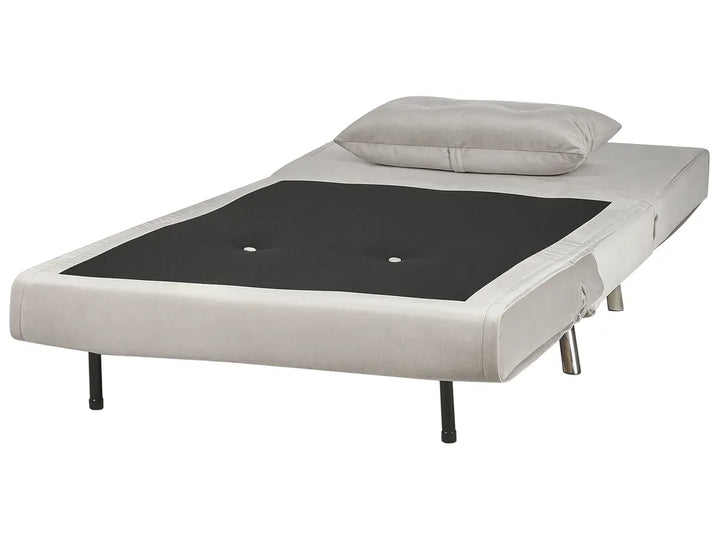Single Sofa Bed Velvet Light Grey Faelis