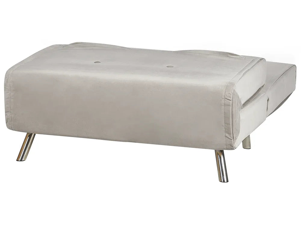 Single Sofa Bed Velvet Light Grey Faelis
