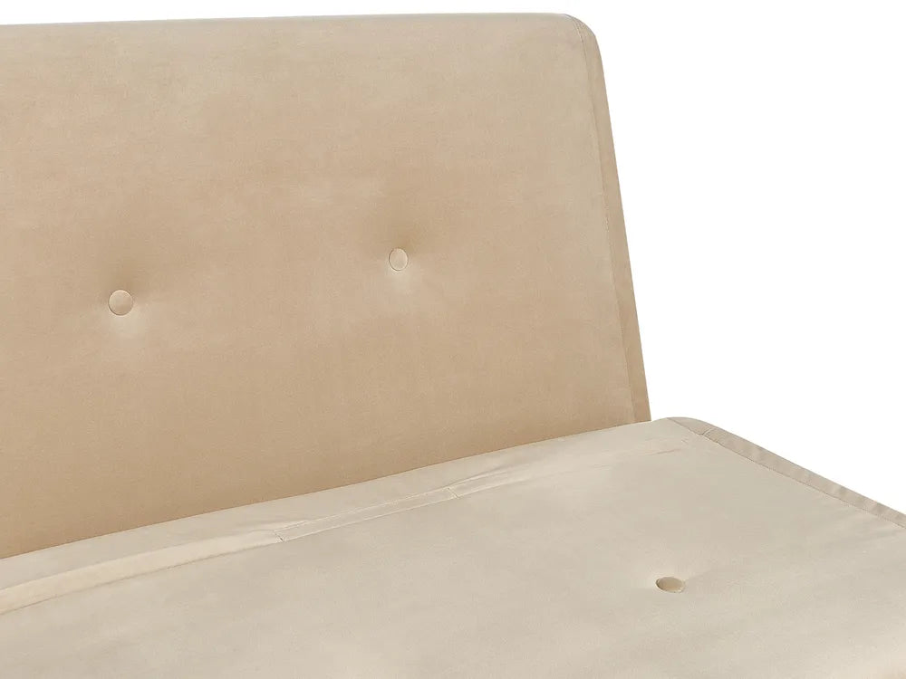Single Sofa Bed Velvet Sand Beige Faelis