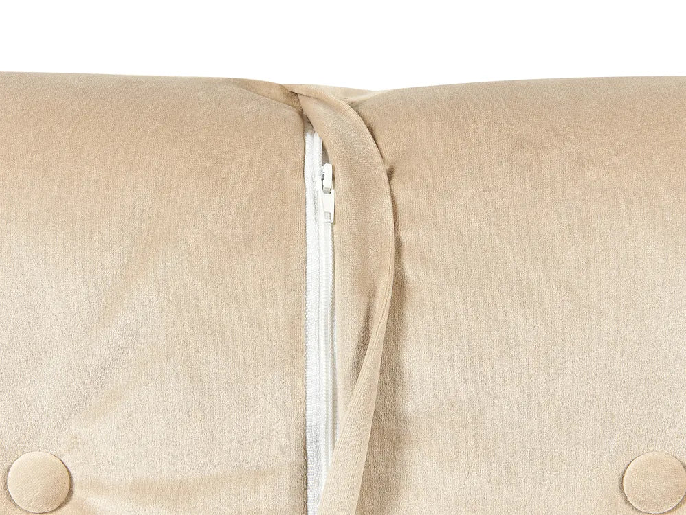 Single Sofa Bed Velvet Sand Beige Faelis