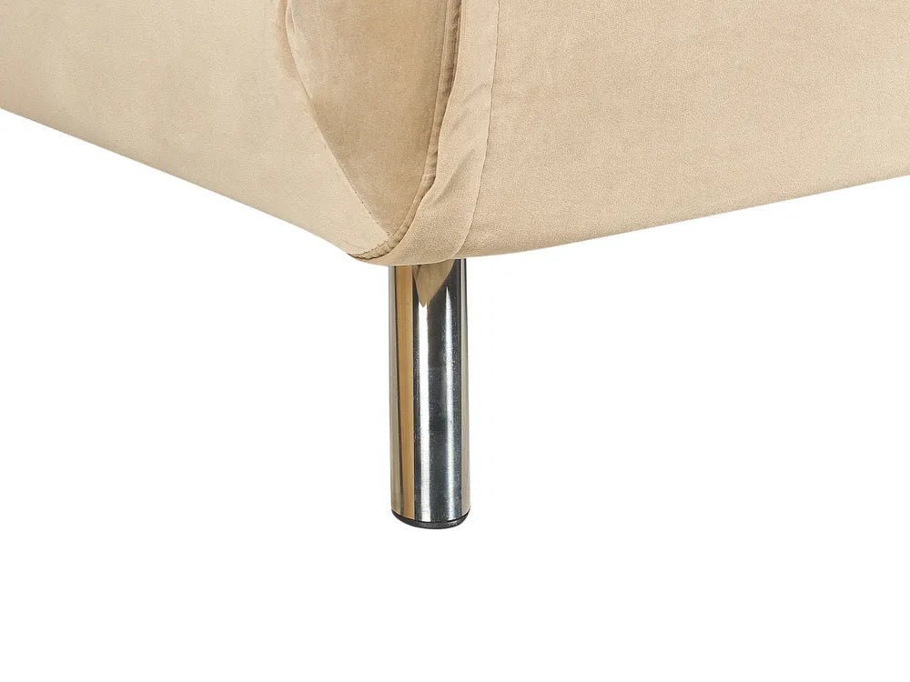 Single Sofa Bed Velvet Sand Beige Faelis