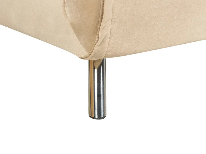 Single Sofa Bed Velvet Sand Beige Faelis