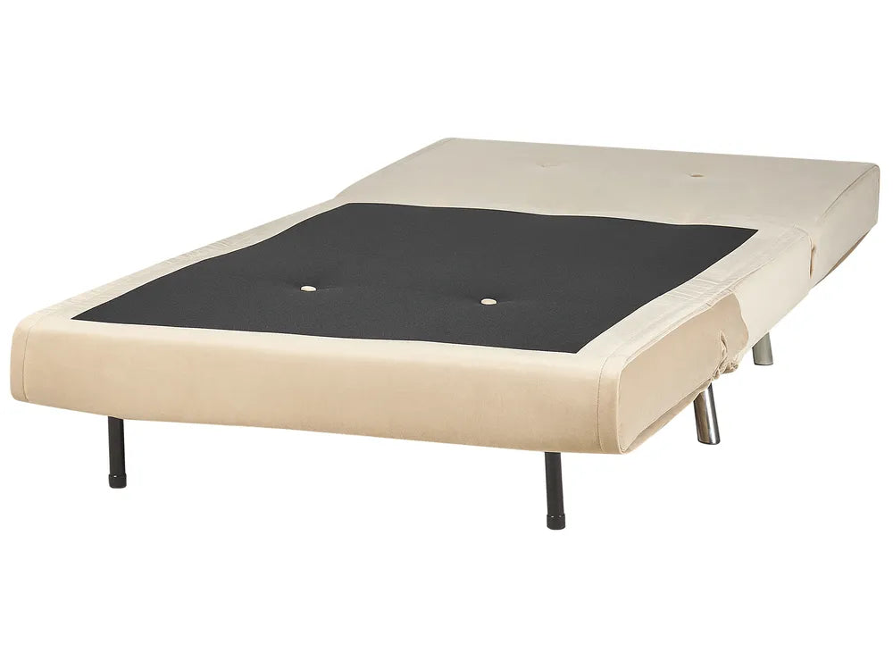 Single Sofa Bed Velvet Sand Beige Faelis