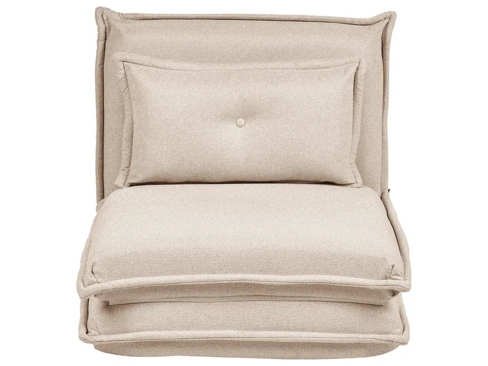 Single Sofa Bed Fabric Beige Devern