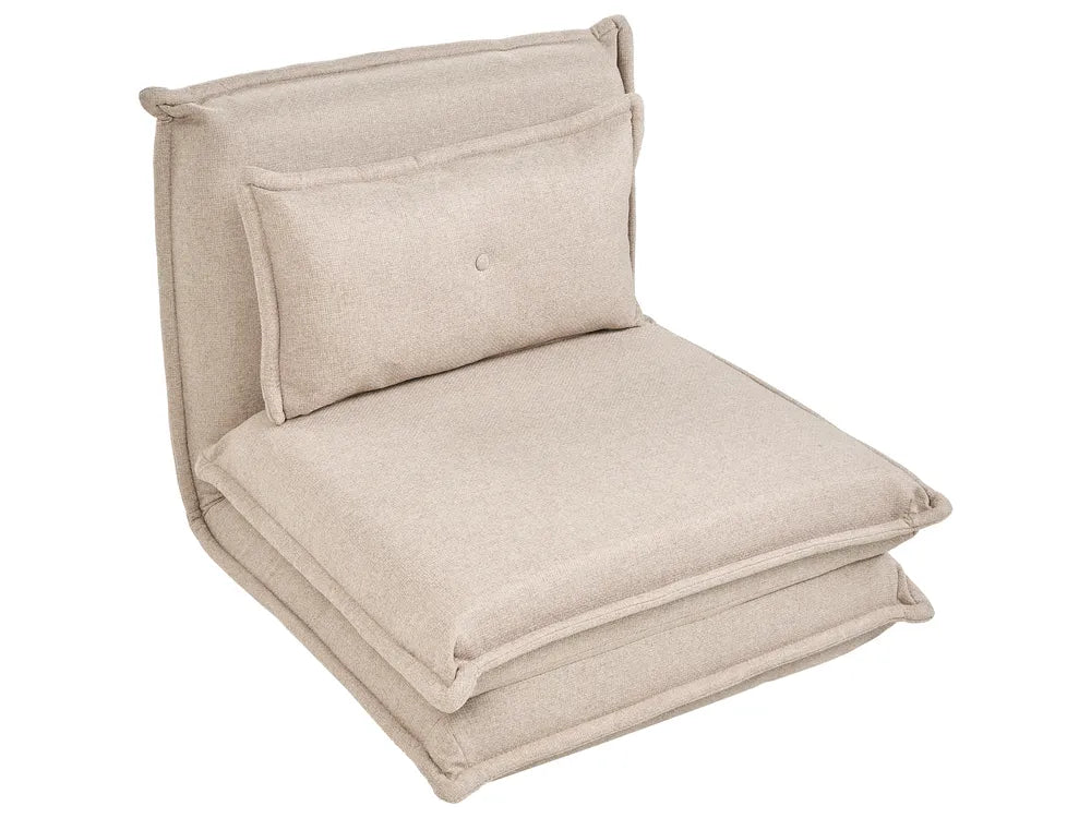 Single Sofa Bed Fabric Beige Devern