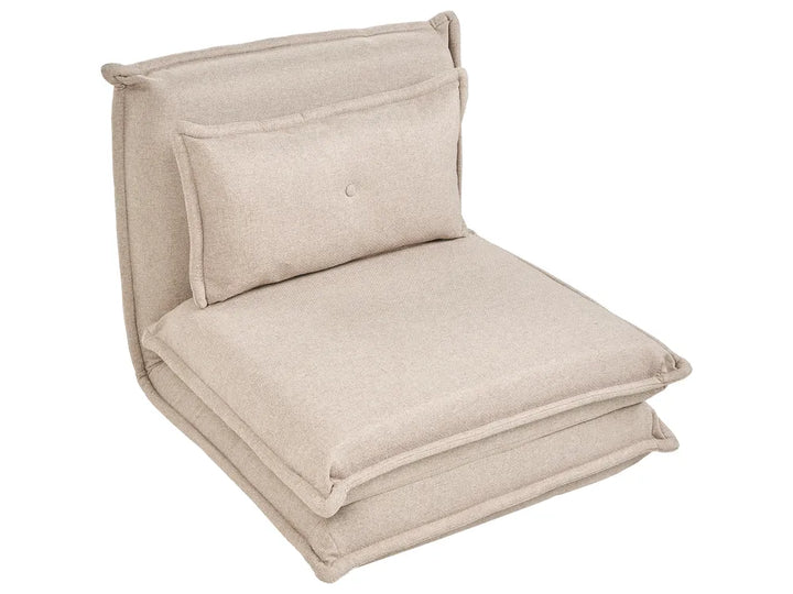 Single Sofa Bed Fabric Beige Devern