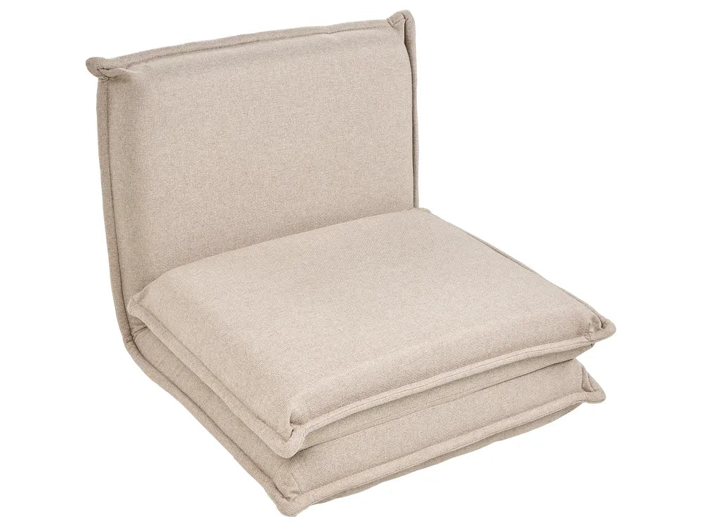 Single Sofa Bed Fabric Beige Devern