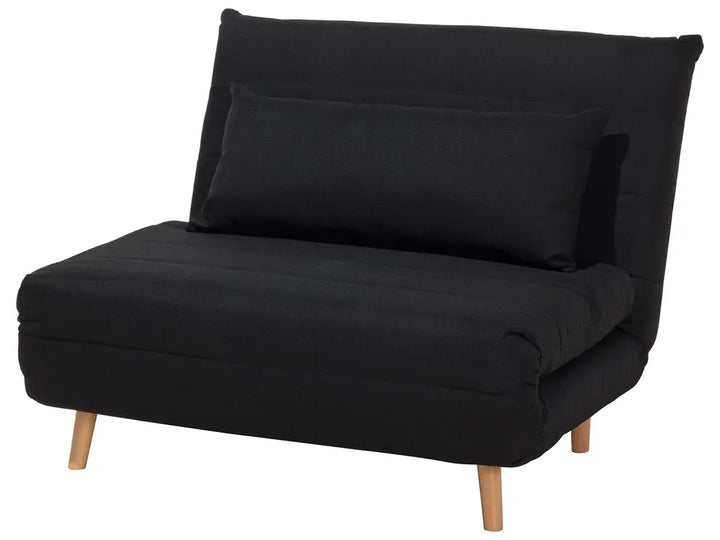 Single Sofa Bed Fabric Black Auren