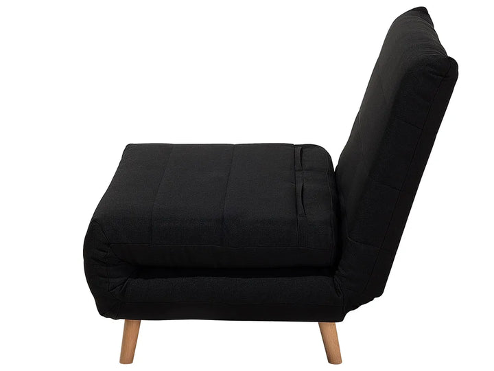 Single Sofa Bed Fabric Black Auren