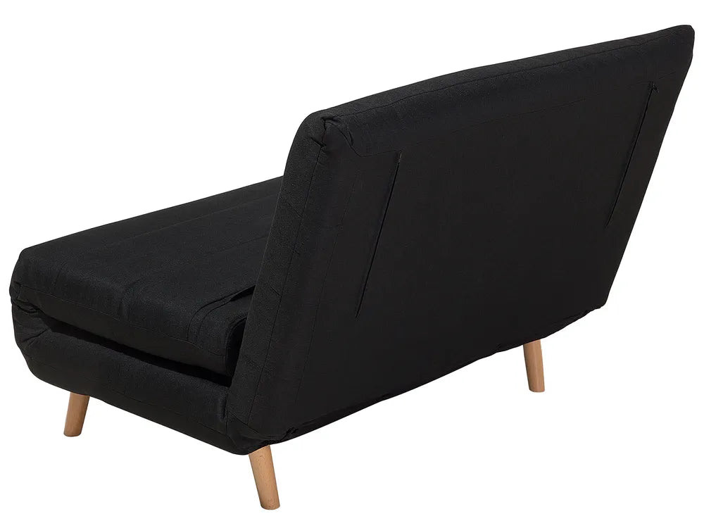 Single Sofa Bed Fabric Black Auren