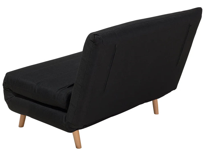 Single Sofa Bed Fabric Black Auren