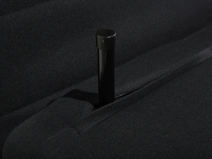 Single Sofa Bed Fabric Black Auren