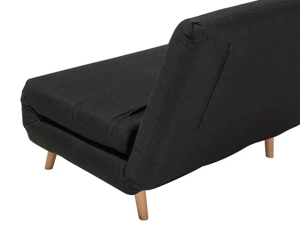 Single Sofa Bed Fabric Black Auren