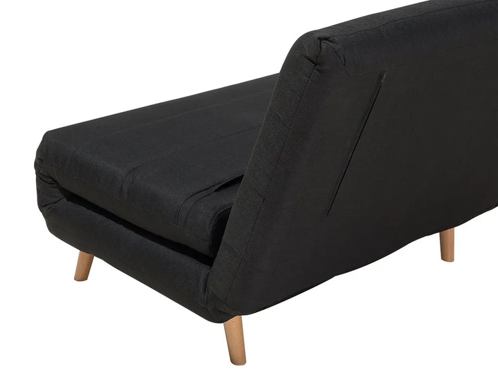 Single Sofa Bed Fabric Black Auren