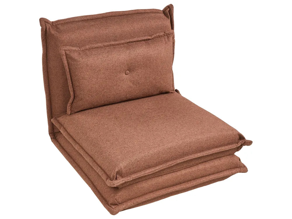 Single Sofa Bed Fabric Brown Devern