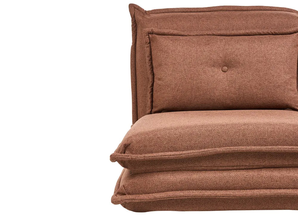 Single Sofa Bed Fabric Brown Devern
