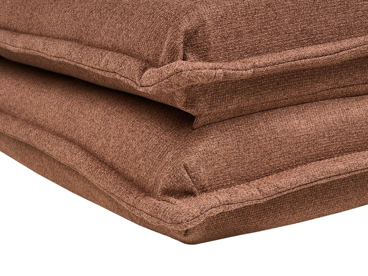 Single Sofa Bed Fabric Brown Devern