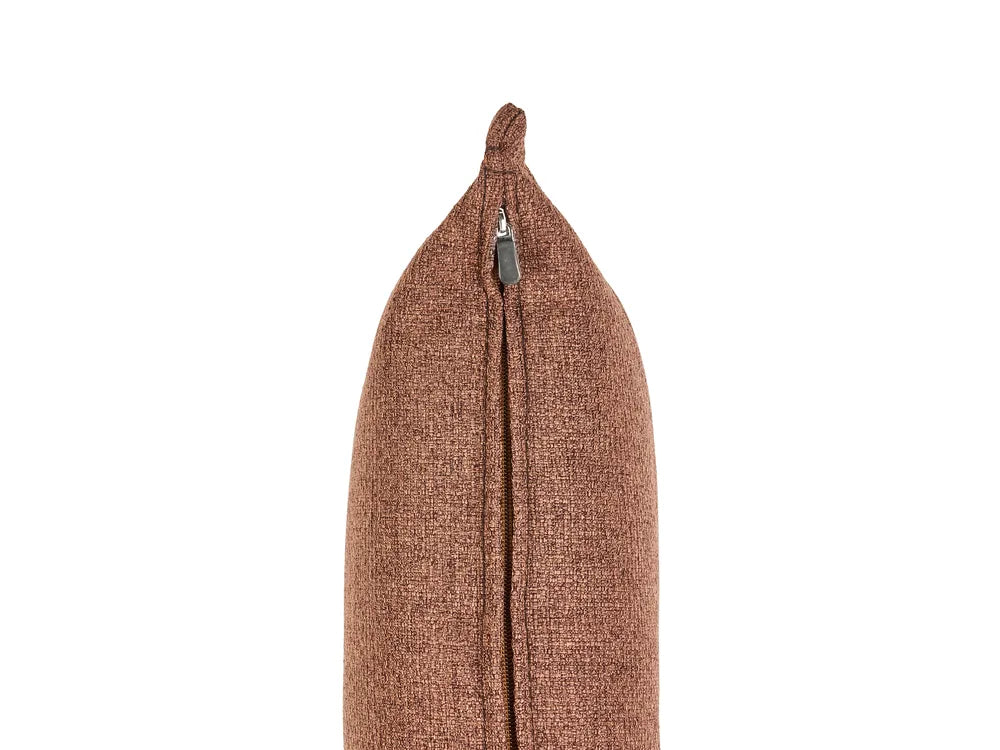 Single Sofa Bed Fabric Brown Devern