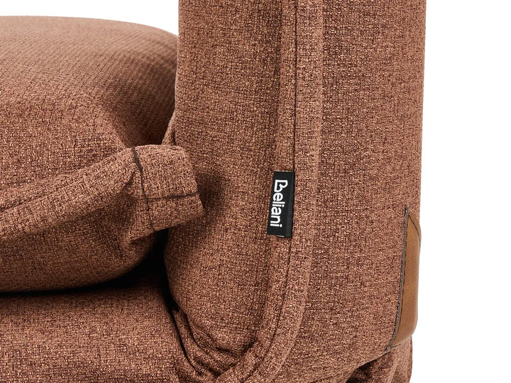 Single Sofa Bed Fabric Brown Devern