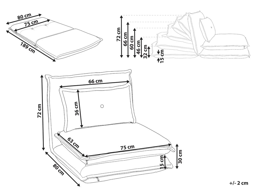 Single Sofa Bed Fabric Brown Devern