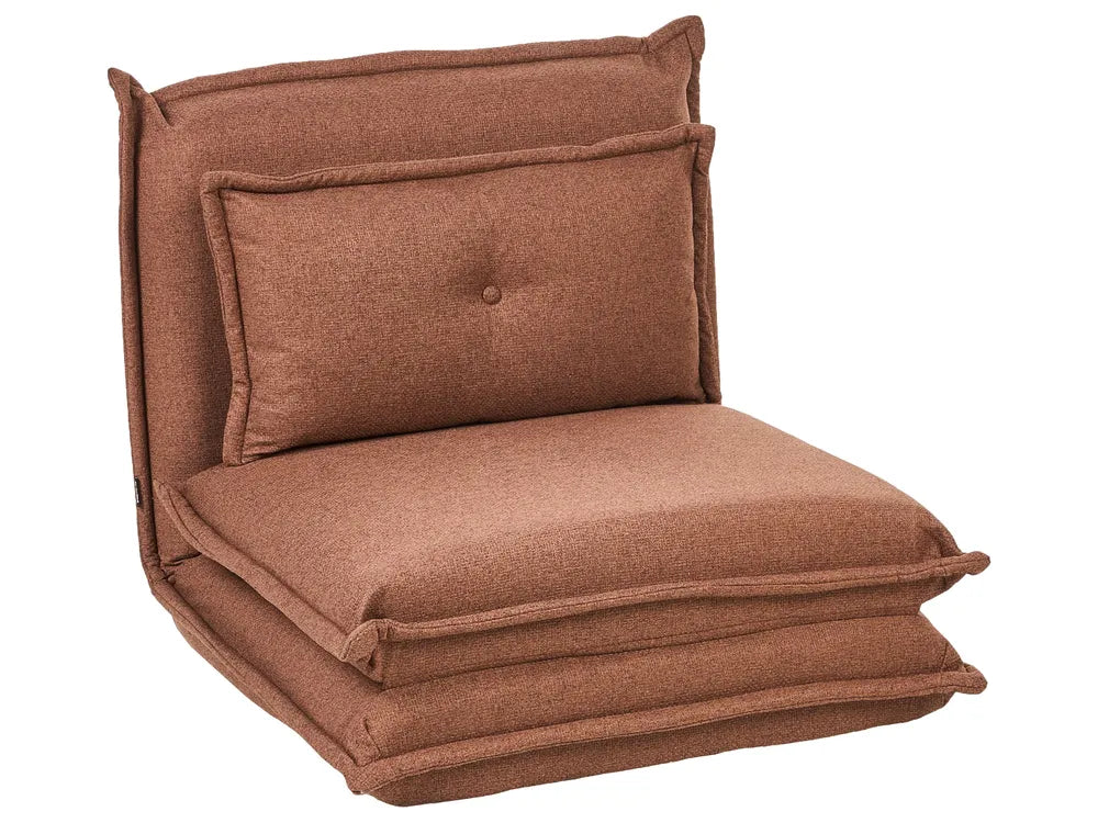 Single Sofa Bed Fabric Brown Devern