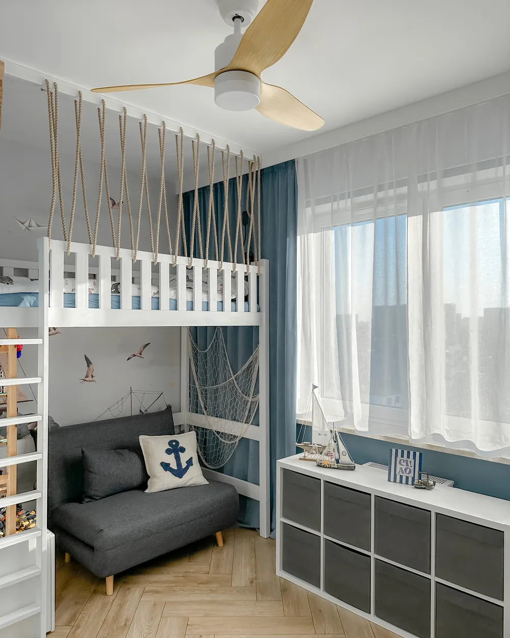 Single Sofa Bed Fabric Dark Grey Auren