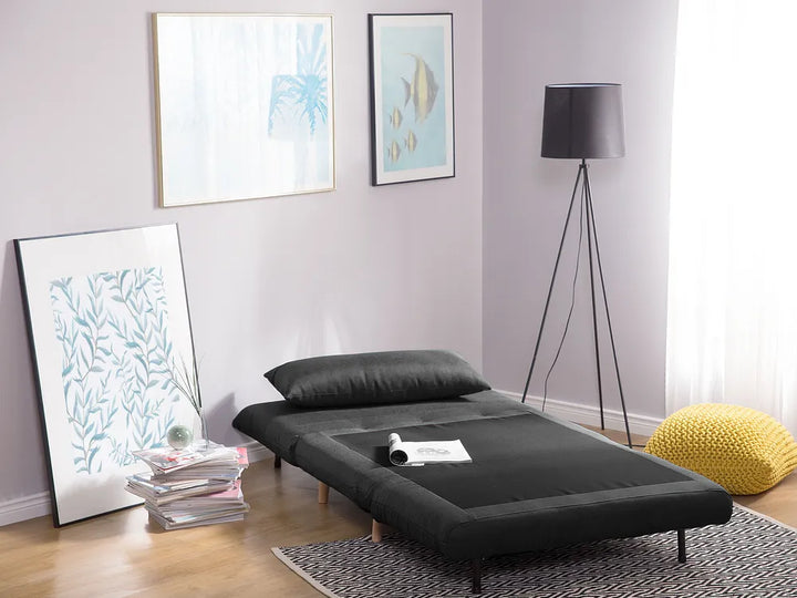 Single Sofa Bed Fabric Dark Grey Auren