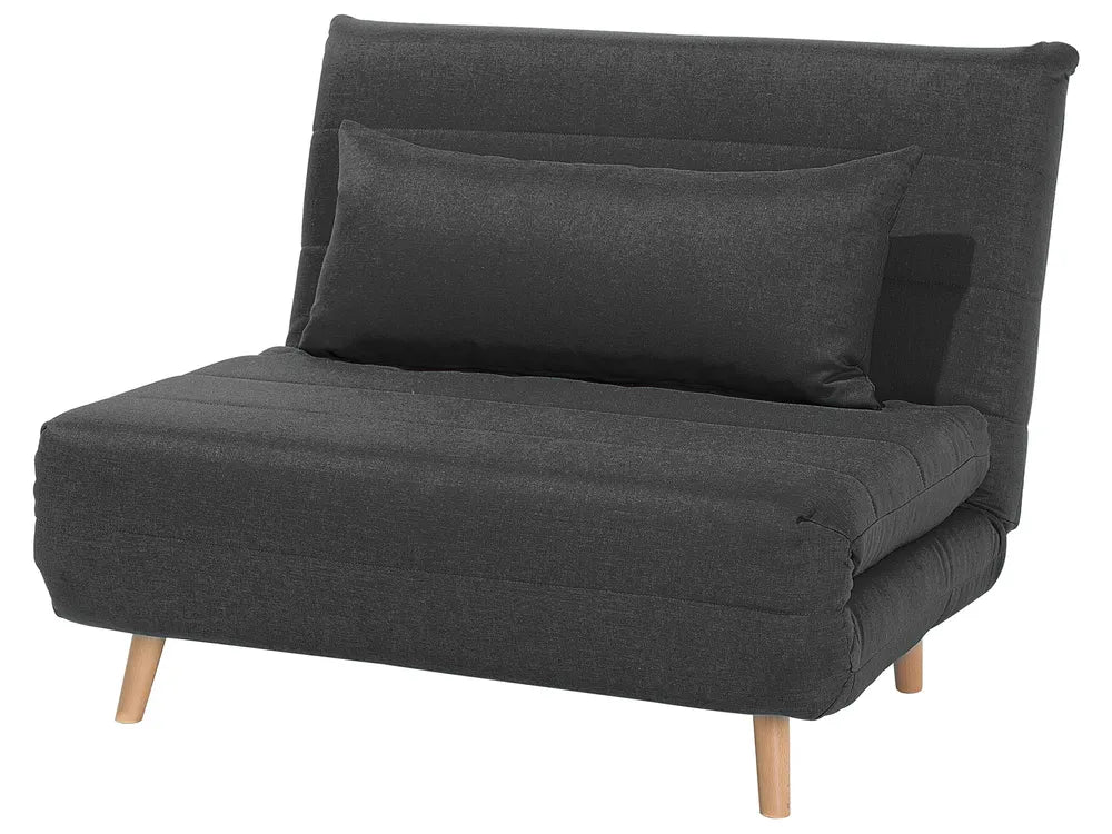 Single Sofa Bed Fabric Dark Grey Auren