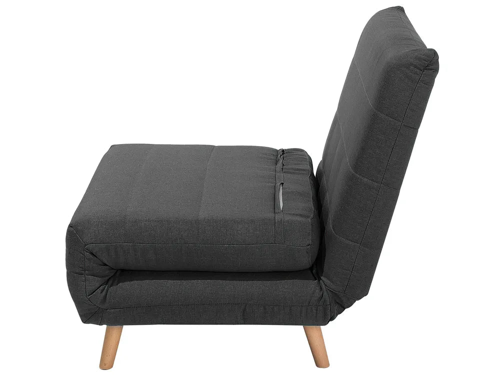 Single Sofa Bed Fabric Dark Grey Auren