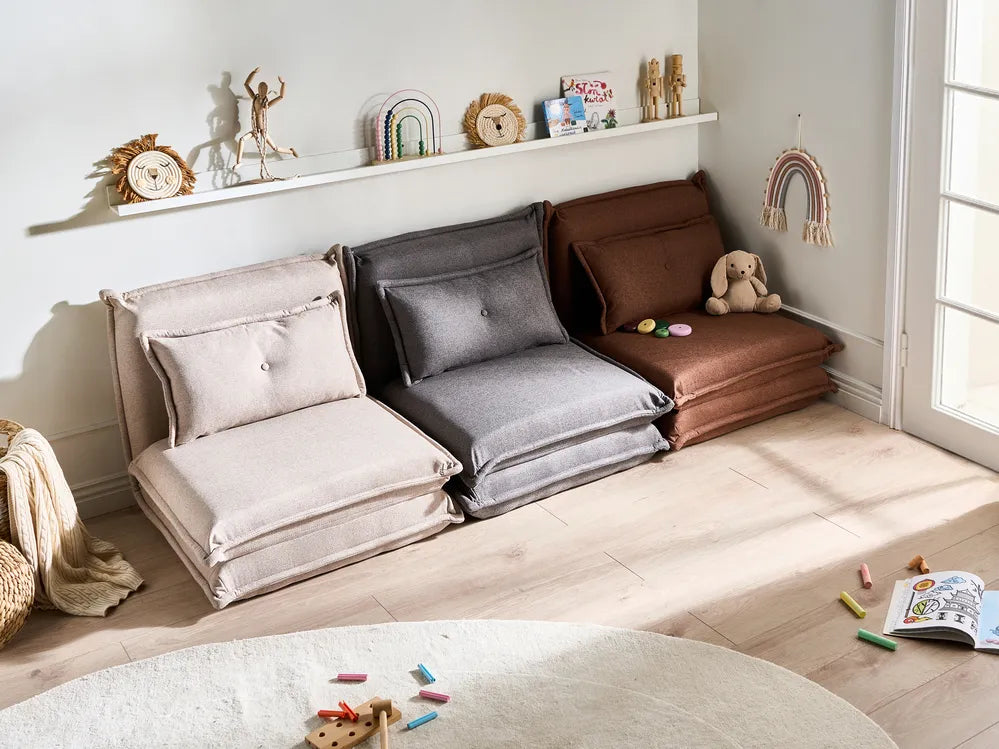 Single Sofa Bed Fabric Dark Grey Devern