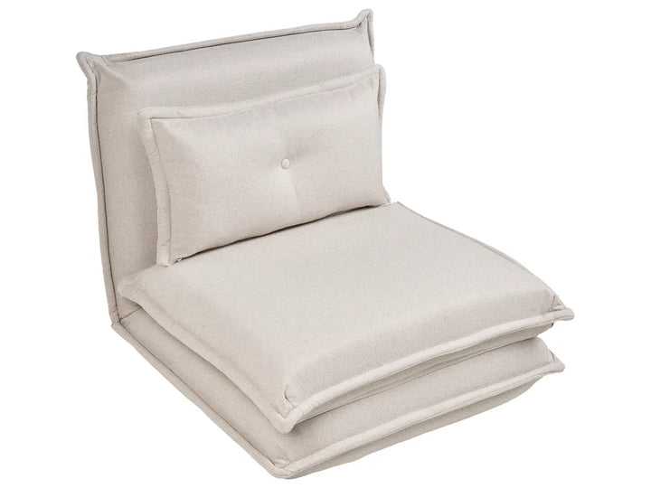 Single Sofa Bed Fabric Off-White Devern