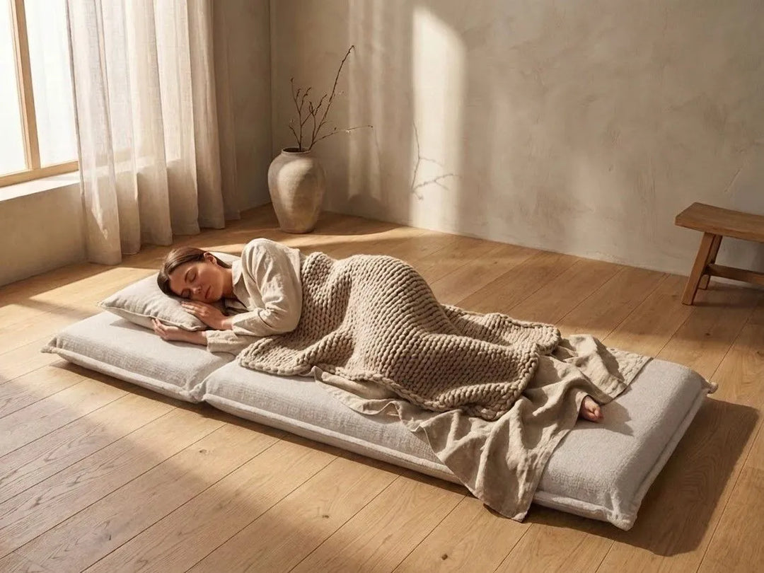 Single Sofa Bed Fabric Off-White Devern