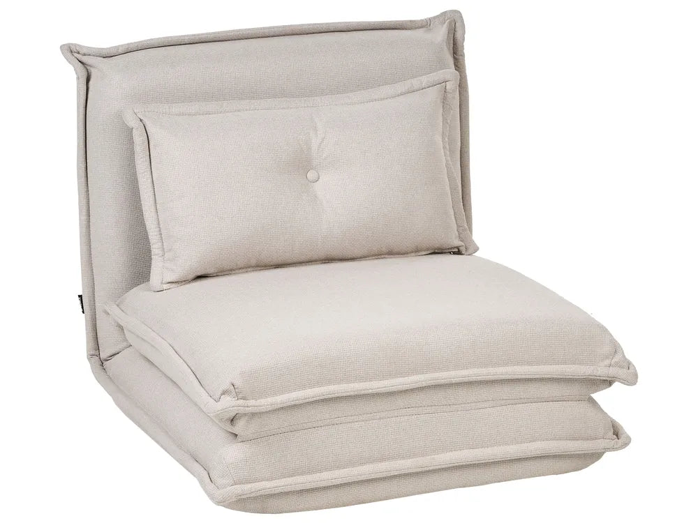 Single Sofa Bed Fabric Off-White Devern