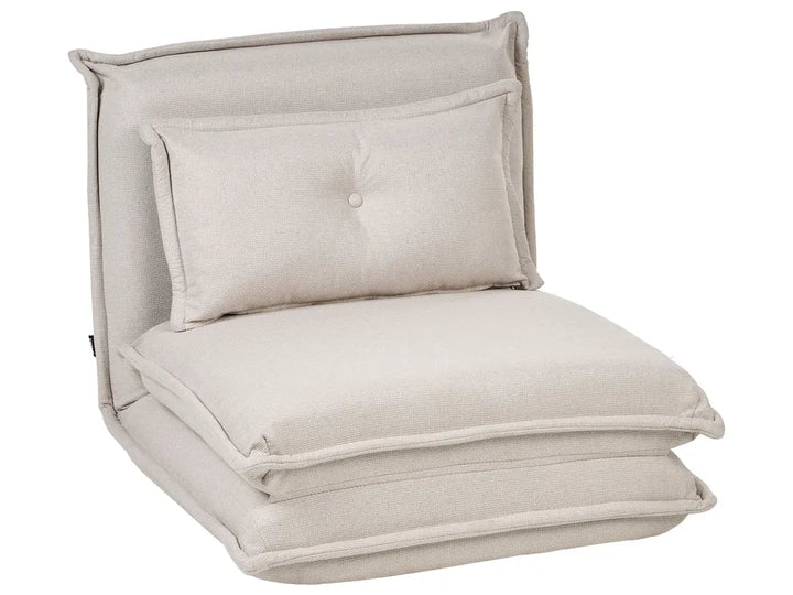 Single Sofa Bed Fabric Off-White Devern