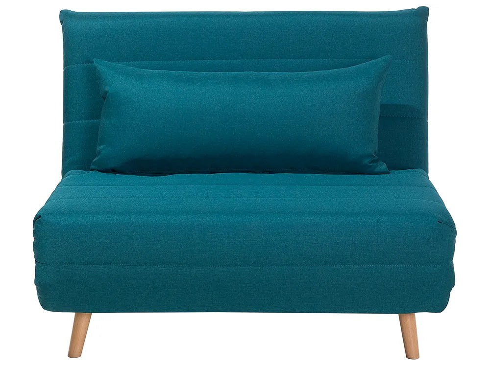 Single Sofa Bed Fabric Sea Blue Auren