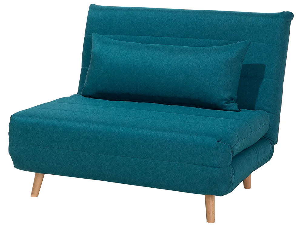 Single Sofa Bed Fabric Sea Blue Auren