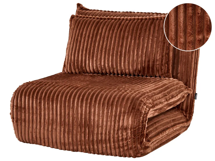 Single Sofa Bed Corduroy Golden Brown Eirenox