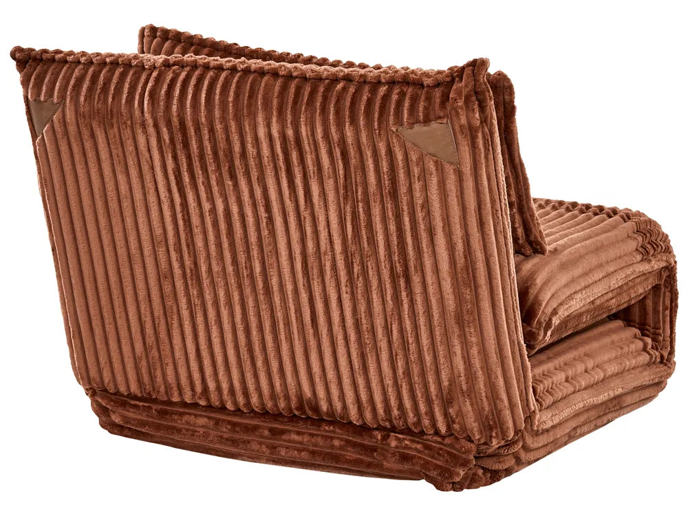Single Sofa Bed Corduroy Golden Brown Eirenox