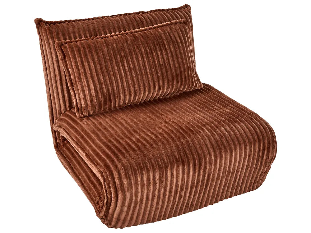 Single Sofa Bed Corduroy Golden Brown Eirenox