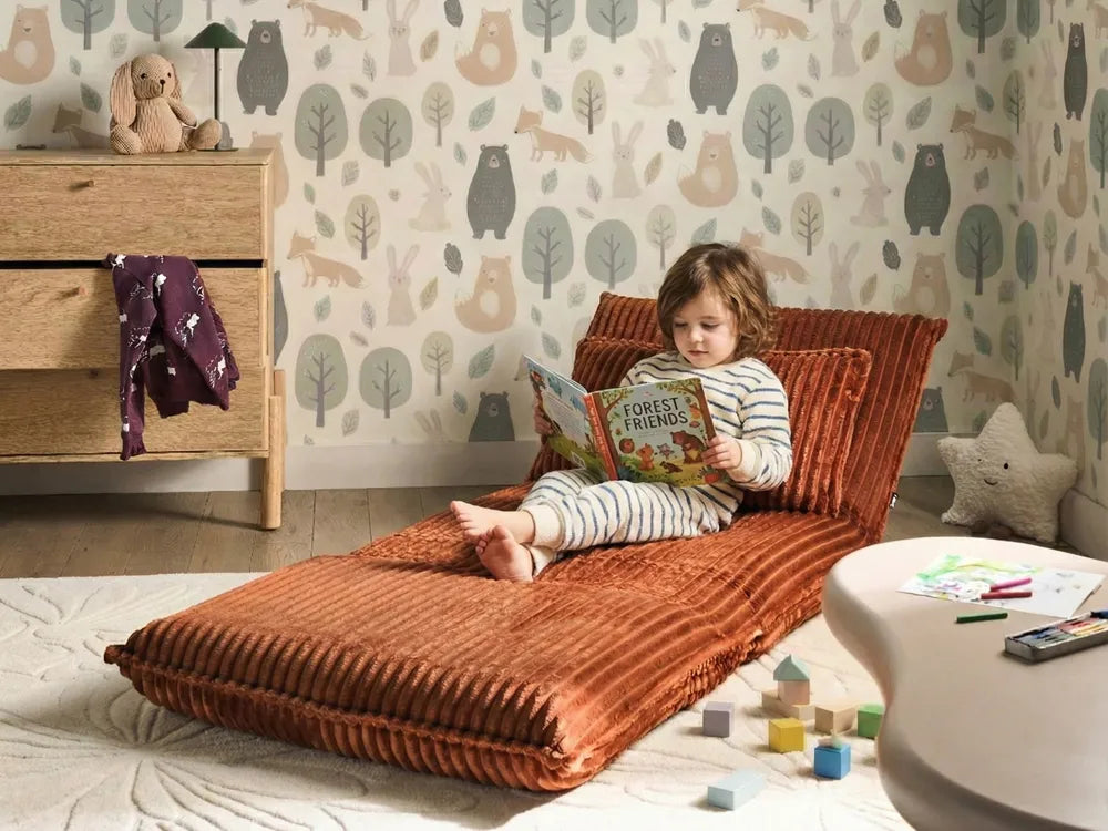 Single Sofa Bed Corduroy Golden Brown Eirenox