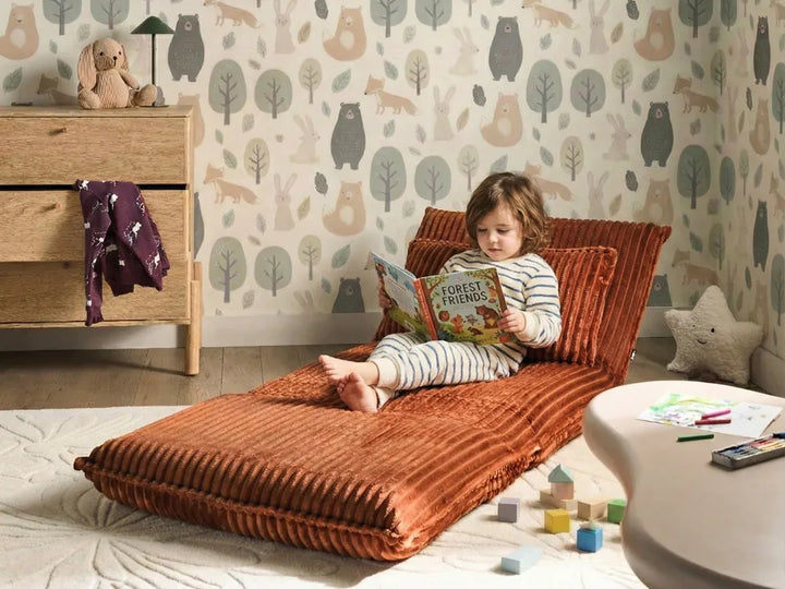 Single Sofa Bed Corduroy Golden Brown Eirenox