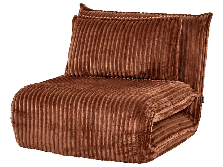 Single Sofa Bed Corduroy Golden Brown Eirenox
