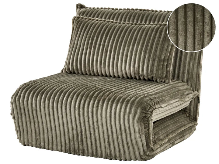 Single Sofa Bed Corduroy Green Eirenox