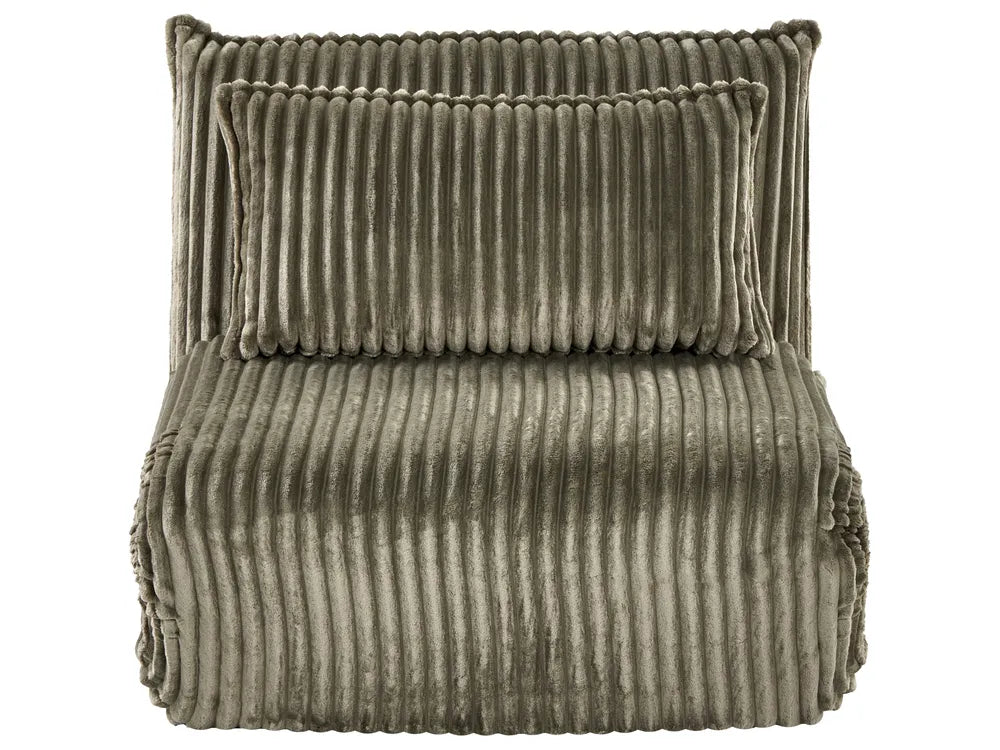 Single Sofa Bed Corduroy Green Eirenox